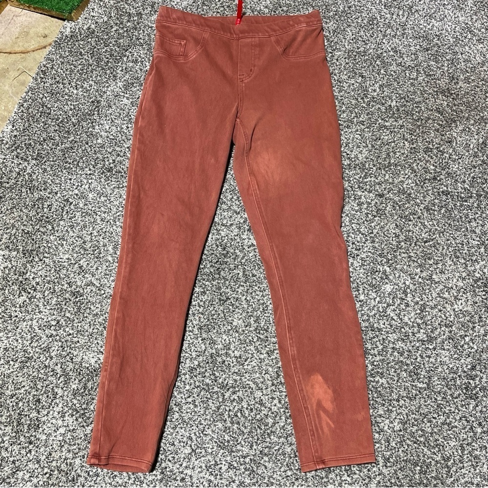 Spanx Size Medium Red Orange Jean-ish Ankle Leggings Flawed- See Note